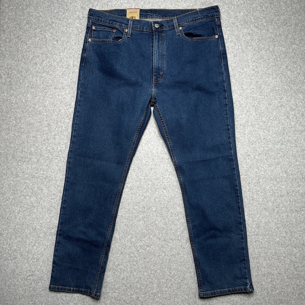 Levis 502 Jeans Mens 38x32 Blue Regular Taper Mid Rise Stretch Medium Wash Denim